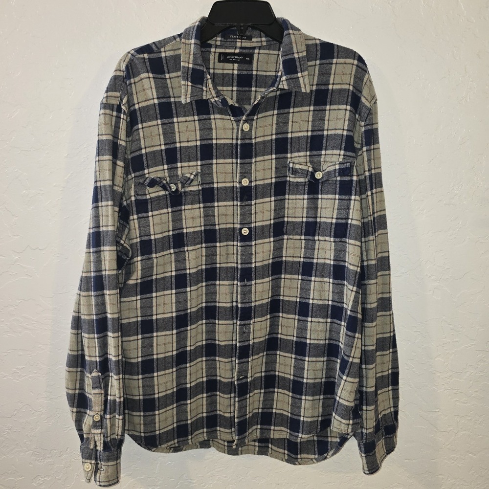 Lucky Brand Men's XXL Classic Fit Long Sleeve Button Down Flannel Shirt